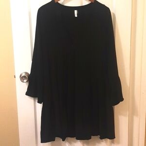 Blue Door Boutique Ruffle Dress with Bell Sleeves